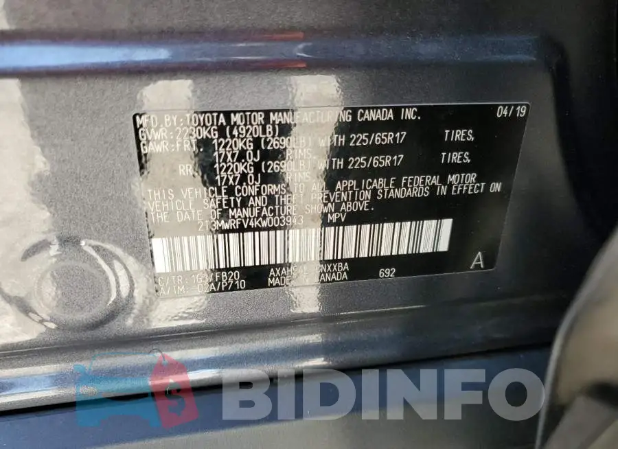 2T3MWRFV4KW003943 Photo# 13