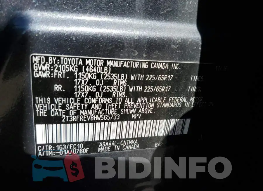 2T3RFREV8HW565733 Photo# 12