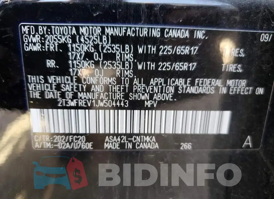 2T3WFREV1JW504443 Photo# 14