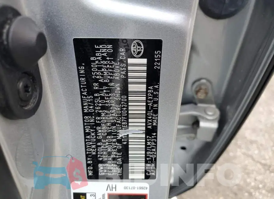 4T1BD1EB7FU043700 Photo# 12