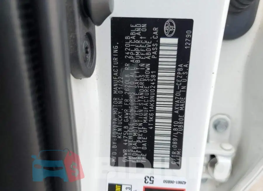 4T1K61AK9NU024581 Photo# 12