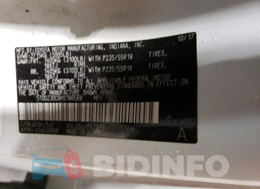 5TDDZ3DC8HS186568 Photo# 14