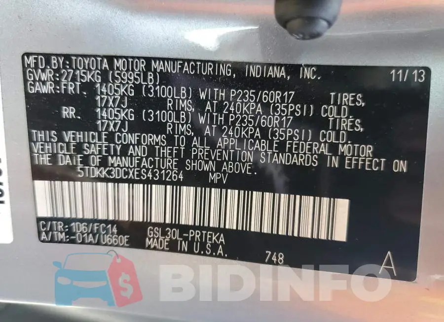 5TDKK3DCXES431264 Photo# 13
