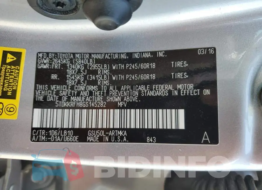 5TDKKRFH8GS145282 Photo# 13