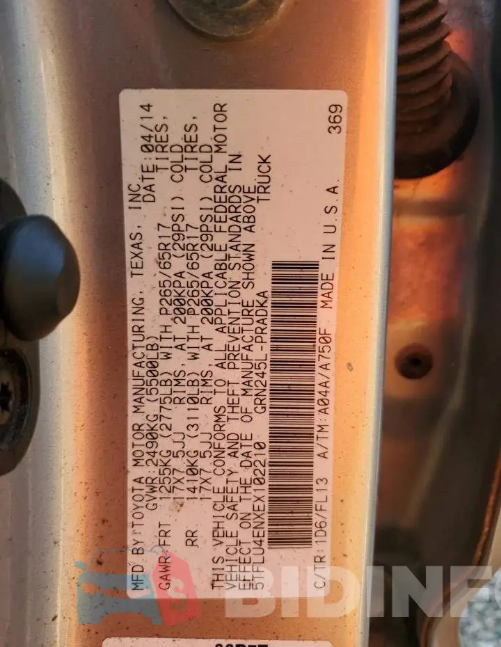 5TFLU4ENXEX102210 Photo# 13