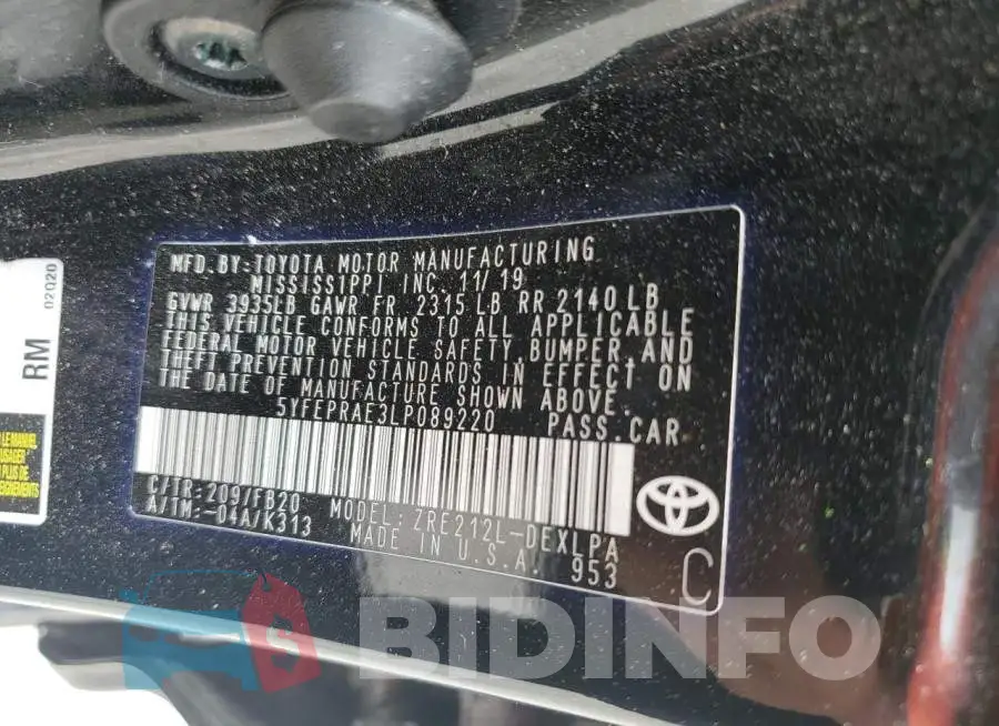 5YFEPRAE3LP089220 Photo# 13