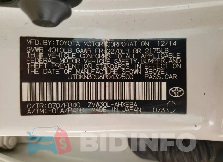 JTDKN3DU6F0432500 Photo# 12