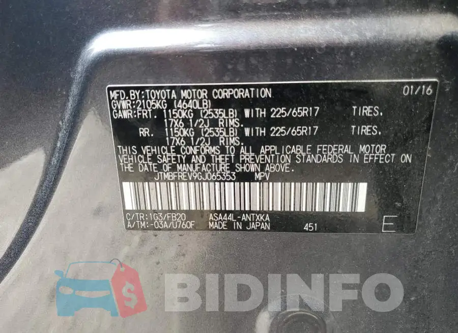 JTMBFREV9GJ065353 Photo# 13