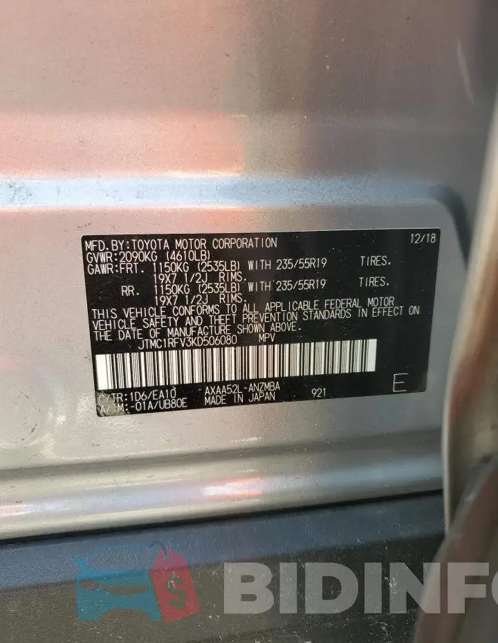 JTMC1RFV3KD506080 Photo# 13