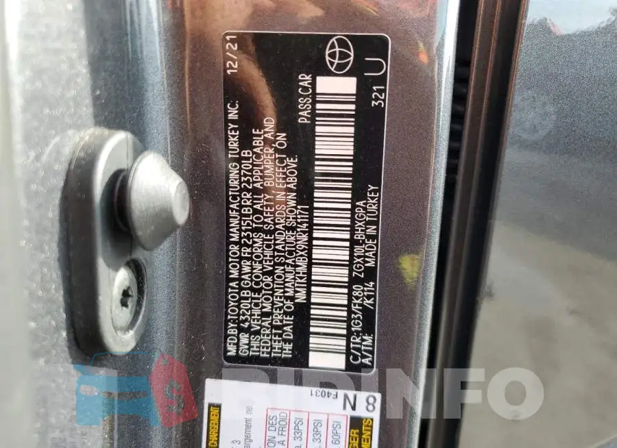 NMTKHMBX9NR141171 Photo# 12
