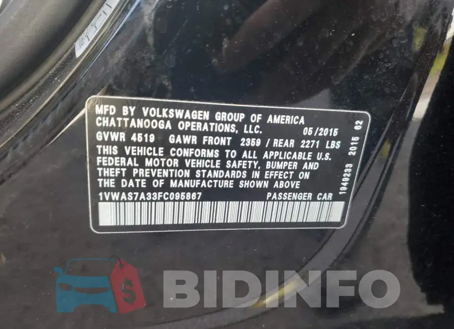 1VWAS7A33FC095867 Photo# 12