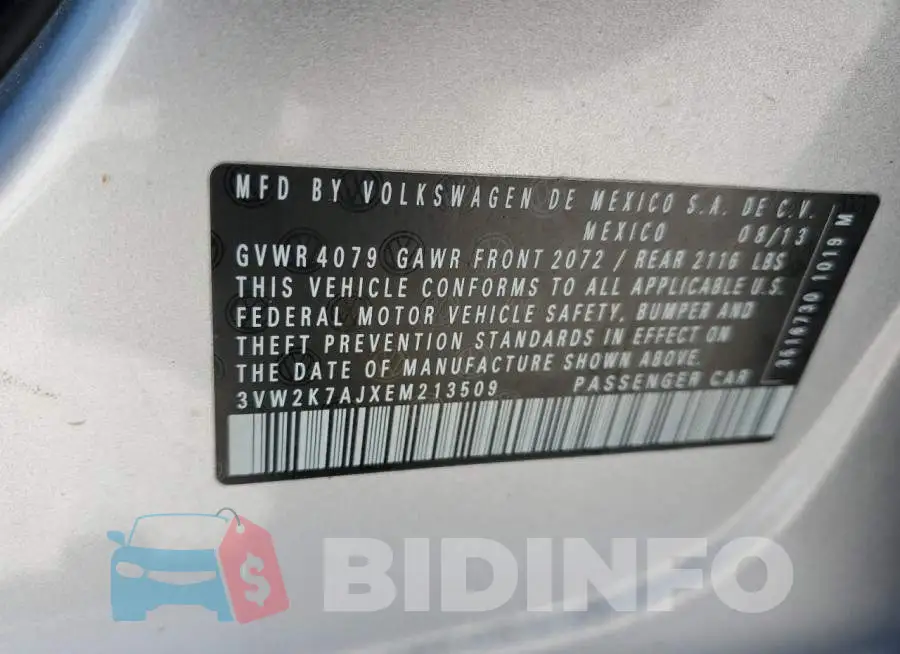 3VW2K7AJXEM213509 Photo# 13