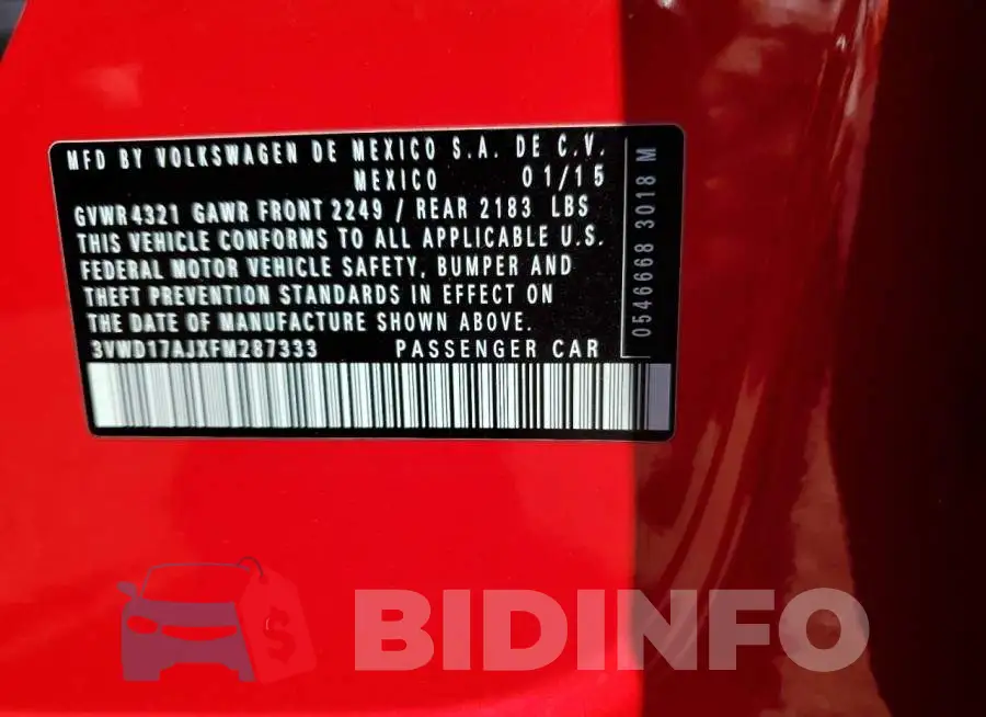 3VWD17AJXFM287333 Photo# 12