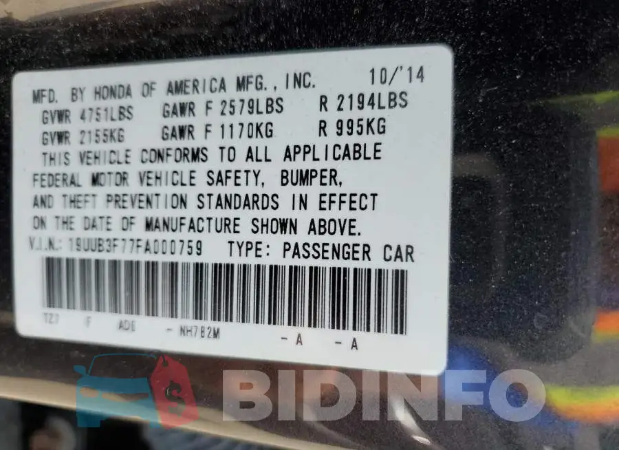 19UUB3F77FA000759 Photo# 12