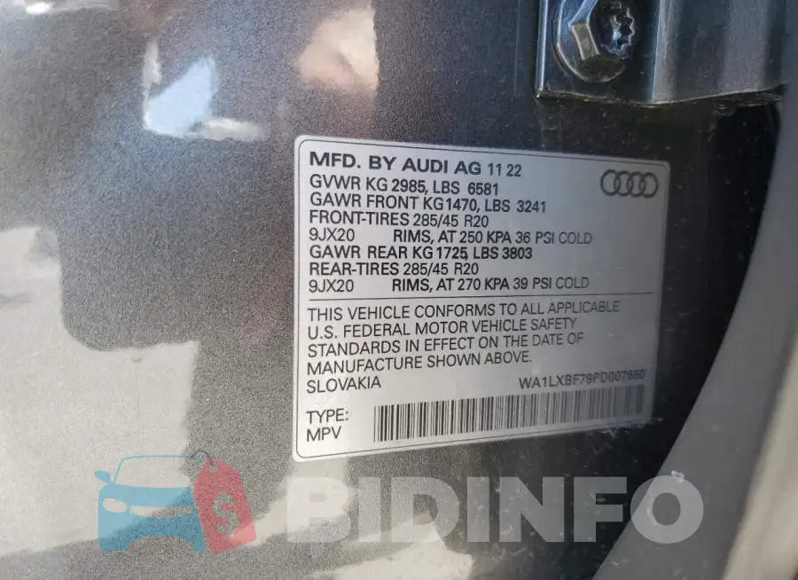 WA1LXBF79PD007650 Photo# 12