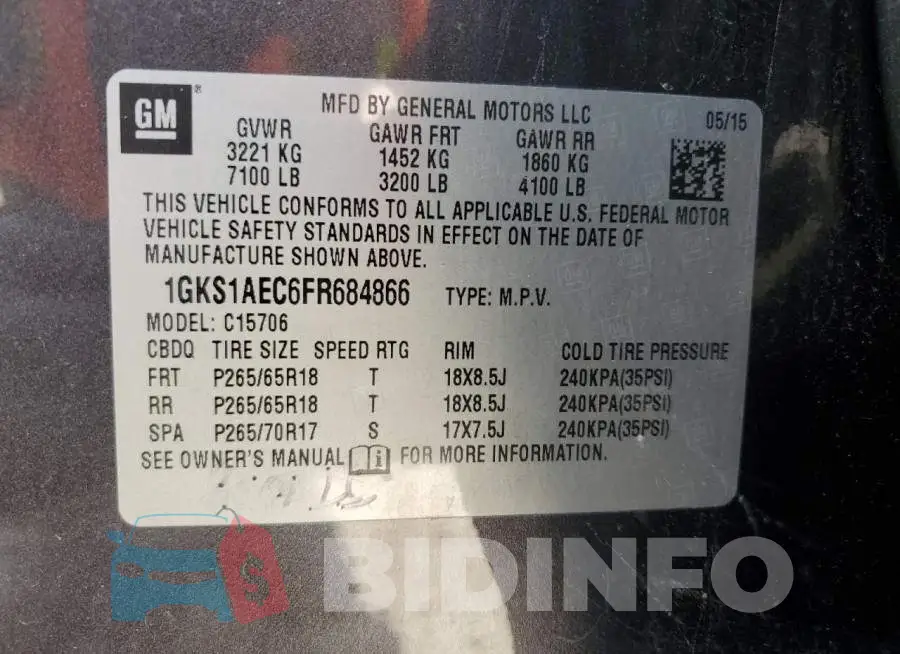 1GKS1AEC6FR684866 Photo# 14
