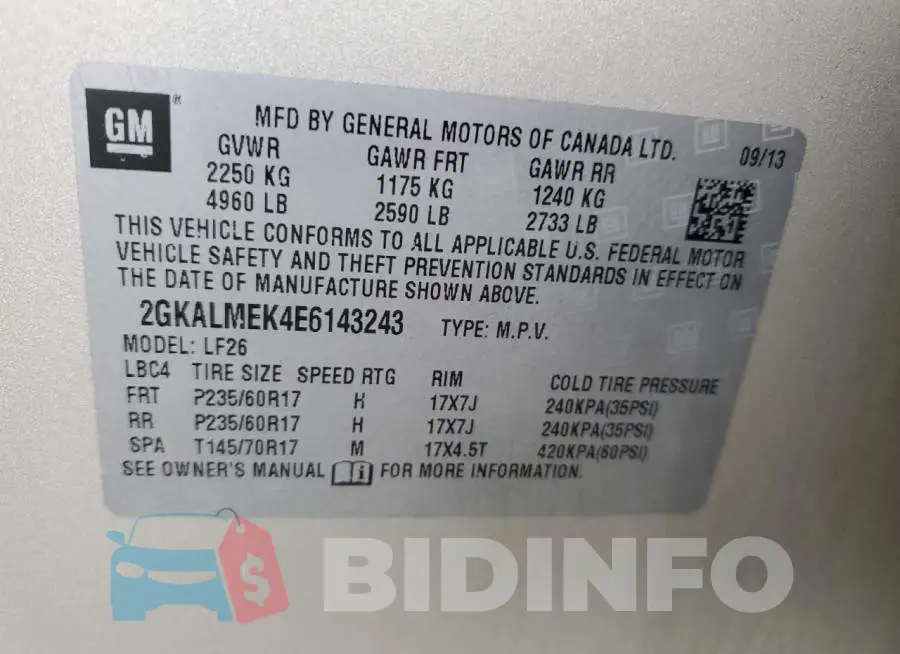 2GKALMEK4E6143243 Photo# 13