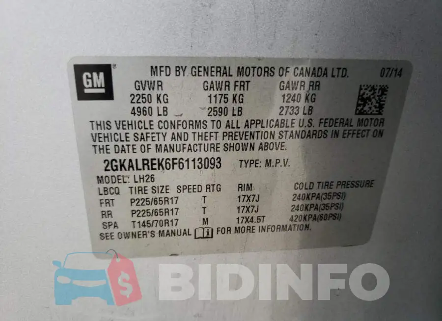 2GKALREK6F6113093 Photo# 13