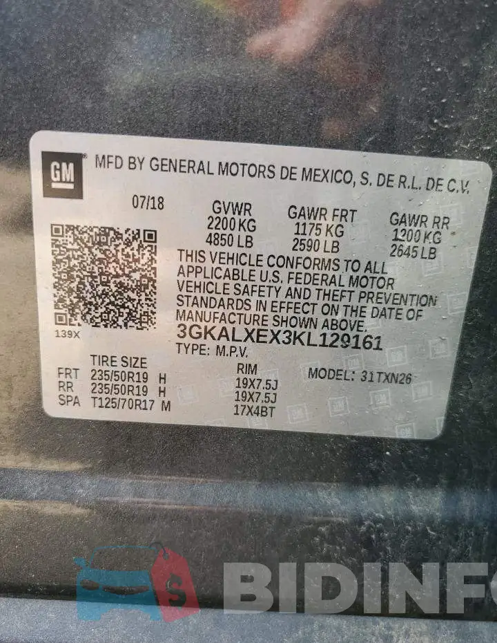 3GKALXEX3KL129161 Photo# 13