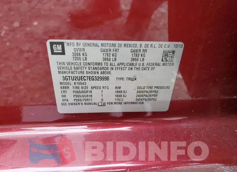 3GTU2UEC7EG329996 Photo# 12