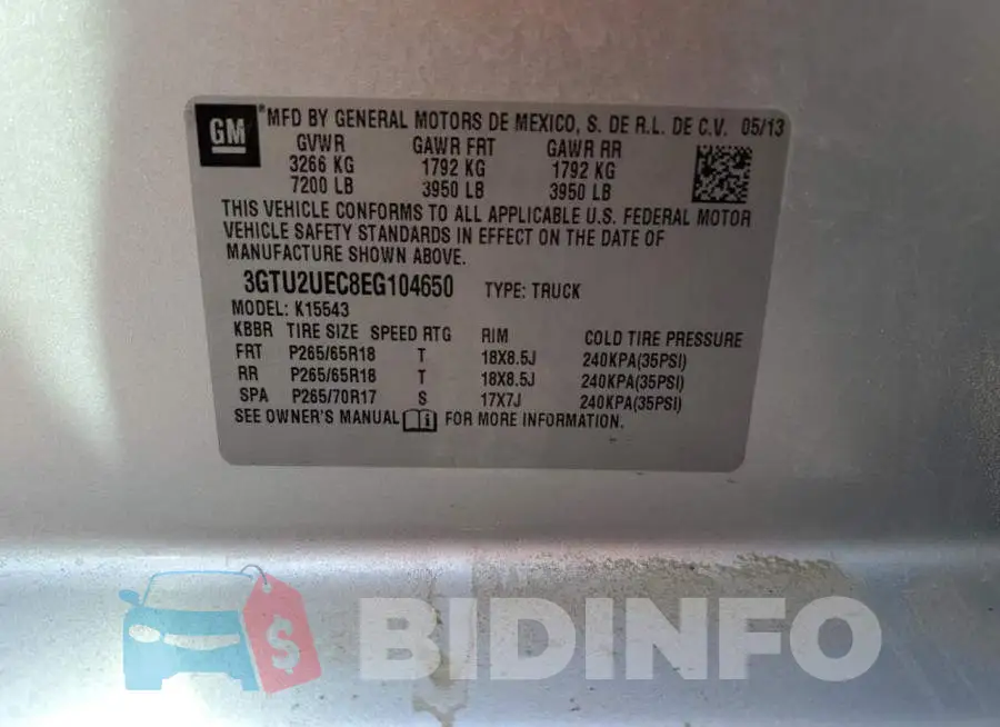 3GTU2UEC8EG104650 Photo# 13