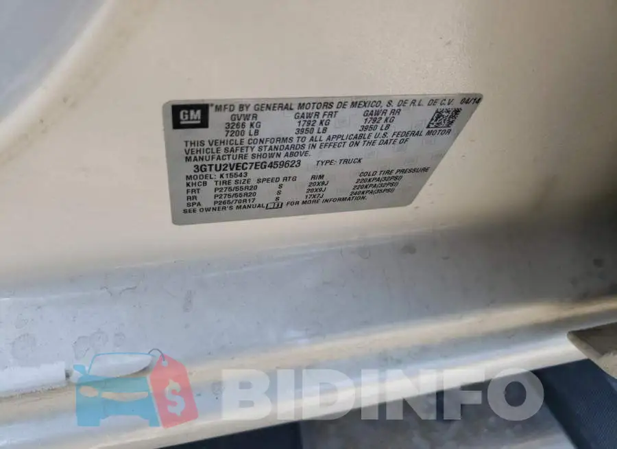 3GTU2VEC7EG459623 Photo# 13
