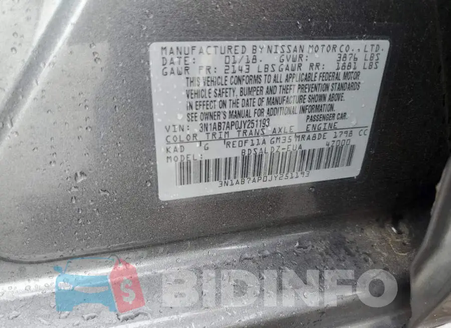 3N1AB7AP0JY251193 Photo# 12