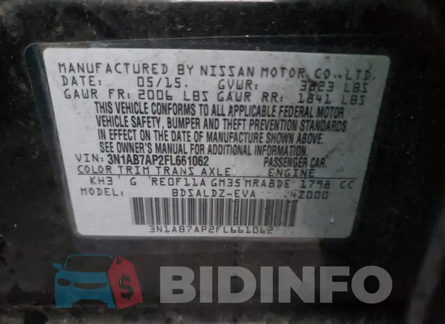 3N1AB7AP2FL661062 Photo# 12