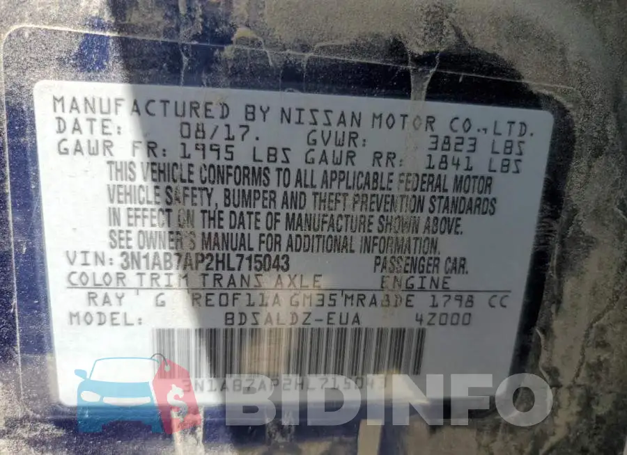 3N1AB7AP2HL715043 Photo# 12
