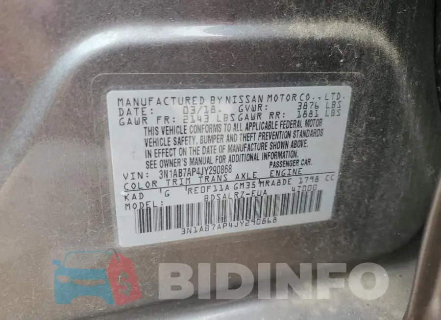 3N1AB7AP4JY290868 Photo# 13
