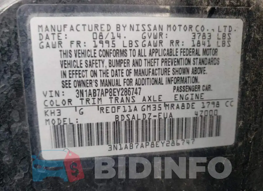 3N1AB7AP8EY286747 Photo# 12