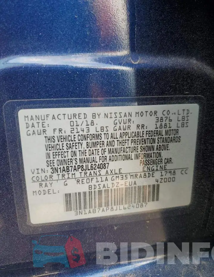 3N1AB7AP8JL624087 Photo# 13