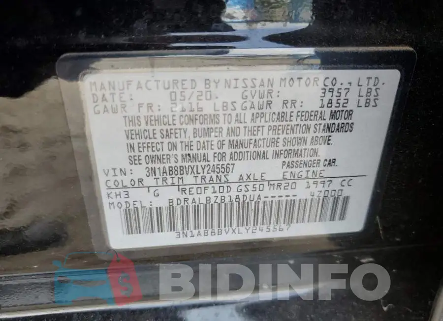 3N1AB8BVXLY245567 Photo# 12