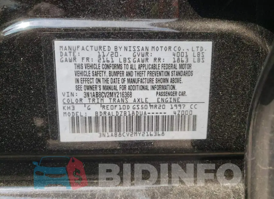 3N1AB8CV2MY216368 Photo# 12