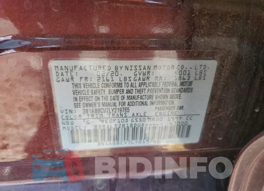 3N1AB8CV7LY219765 Photo# 12