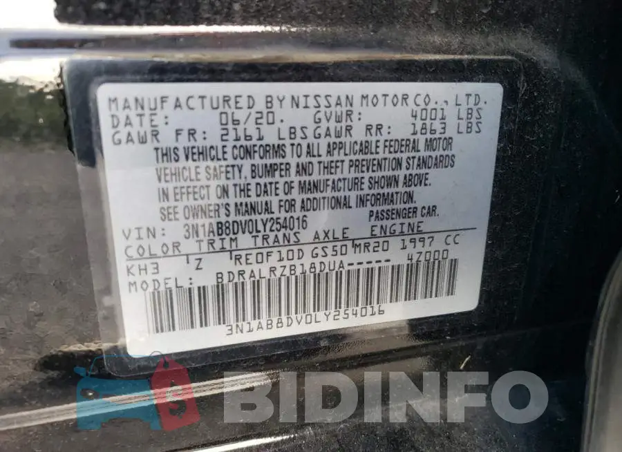 3N1AB8DV0LY254016 Photo# 12
