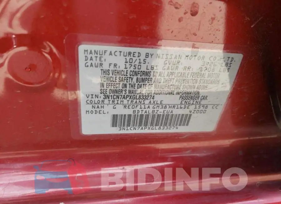 3N1CN7APXGL833274 Photo# 12