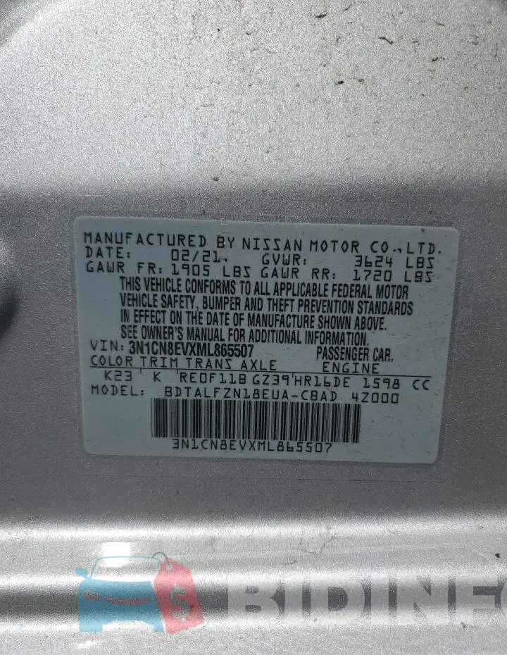 3N1CN8EVXML865507 Photo# 13