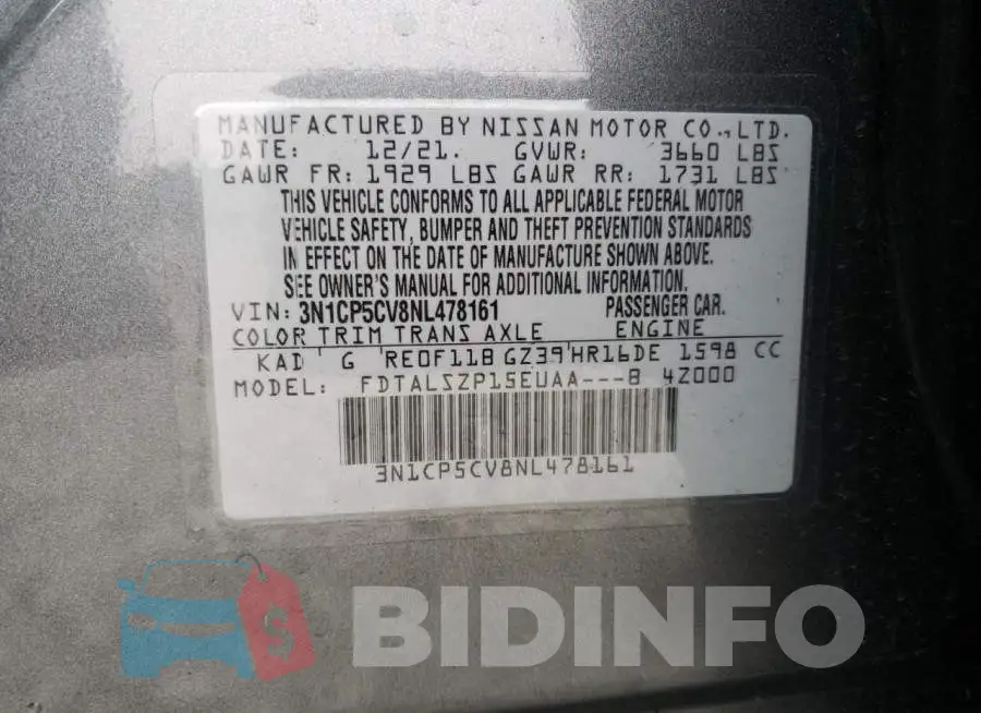 3N1CP5CV8NL478161 Photo# 12