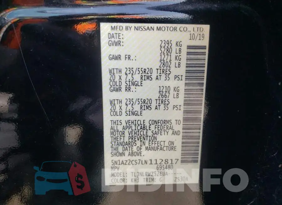 5N1AZ2CS7LN112817 Photo# 14