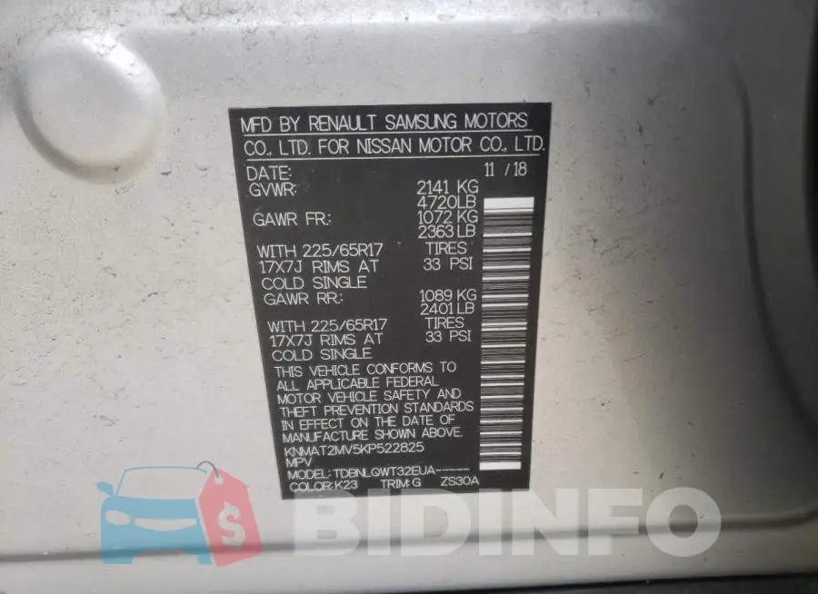 KNMAT2MV5KP522825 Photo# 12