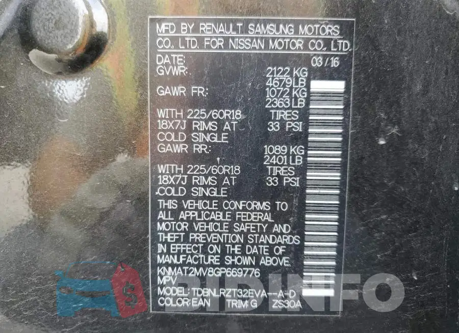 KNMAT2MV8GP669776 Photo# 12