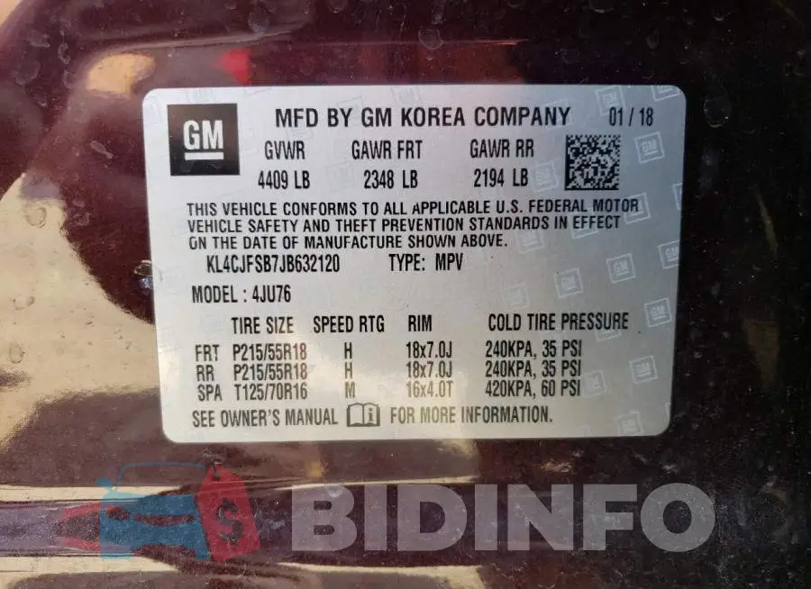 KL4CJFSB7JB632120 Photo# 12