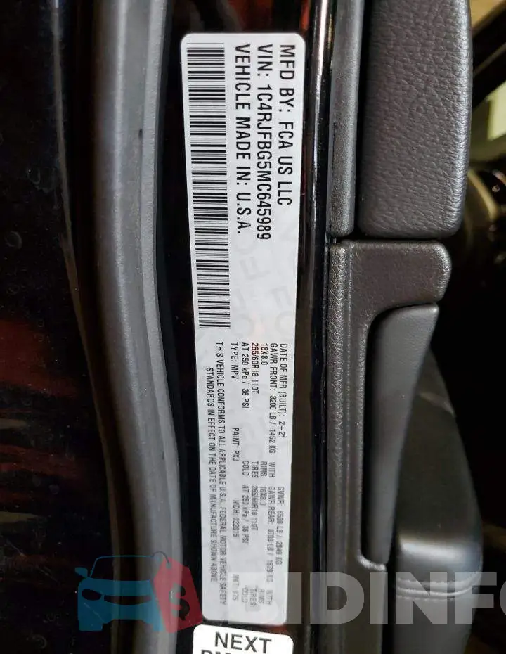 1C4RJFBG5MC645989 Photo# 14