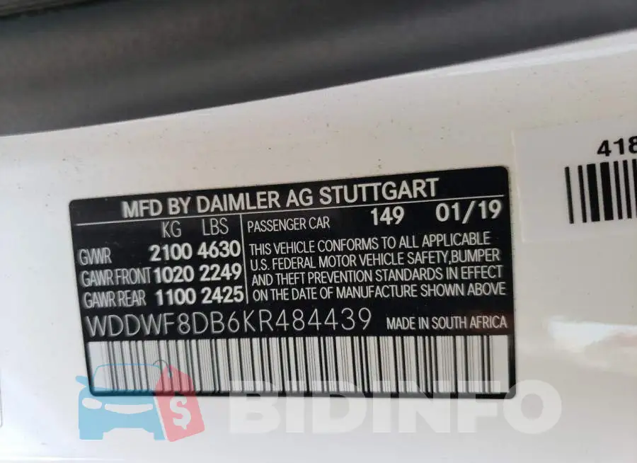 WDDWF8DB6KR484439 Photo# 13