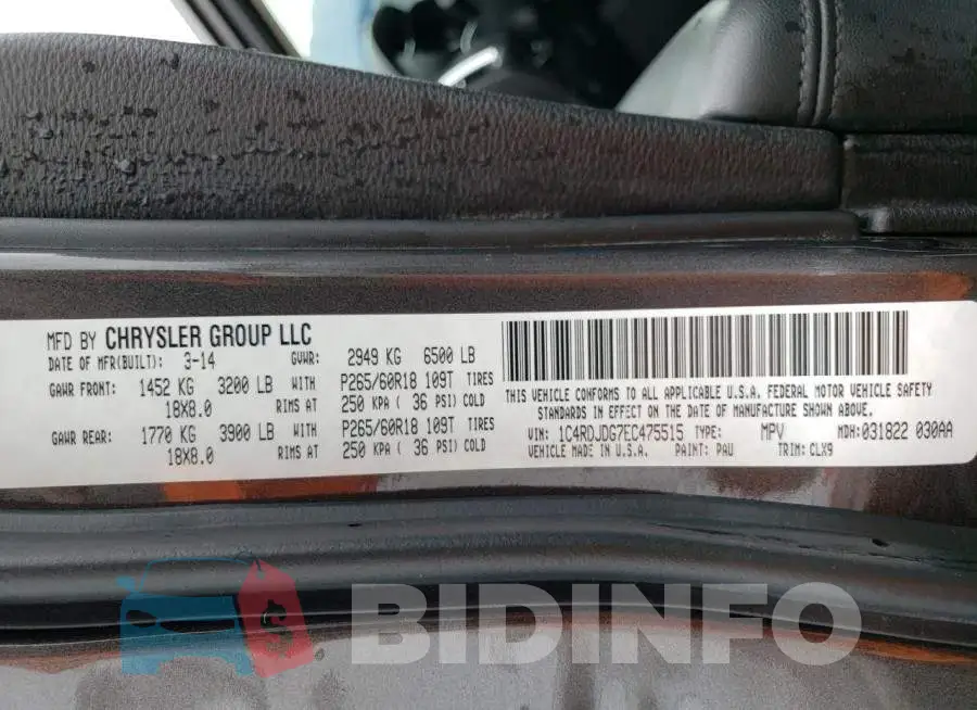 1C4RDJDG7EC475515 Photo# 14