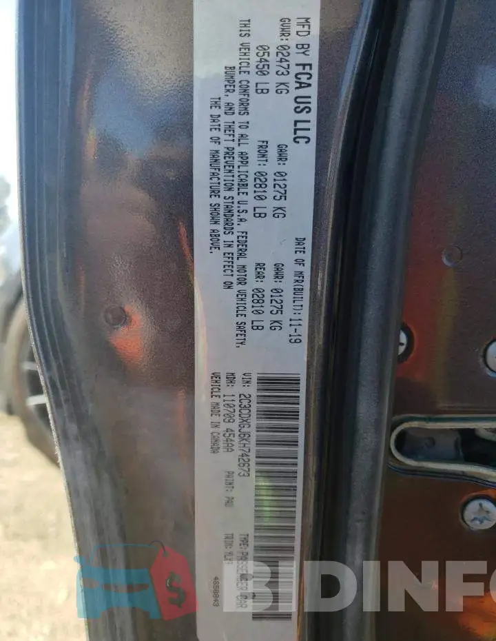 2C3CDXGJ6KH742673 Photo# 12