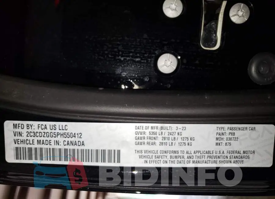 2C3CDZGG5PH550412 Photo# 12