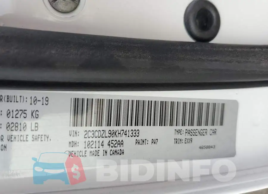 2C3CDZL90KH741333 Photo# 12