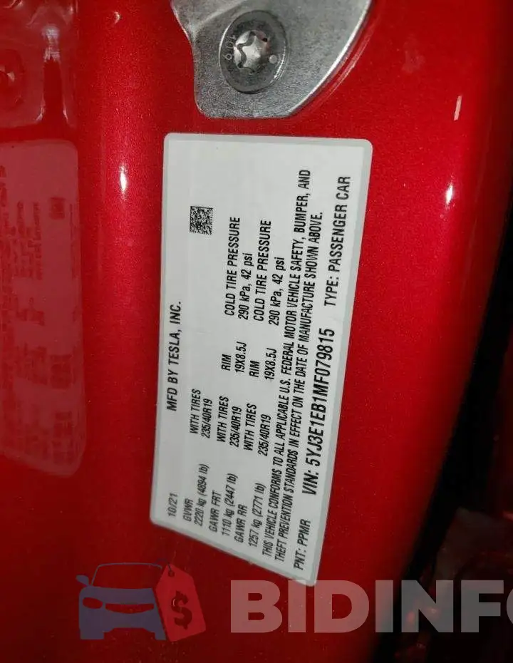5YJ3E1EB1MF079815 Photo# 13